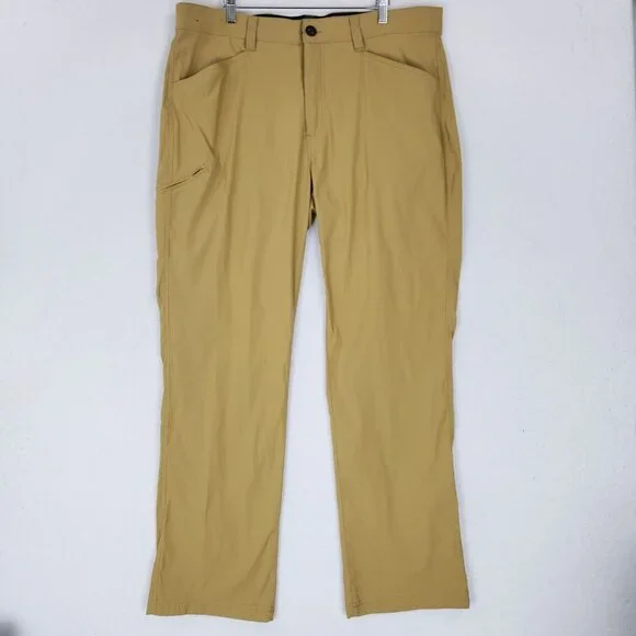 Orvis Pants Mens 38X32 Tan Straight Leg Cargo Water Resistant Stretch Outdoor - Picture 1 of 12